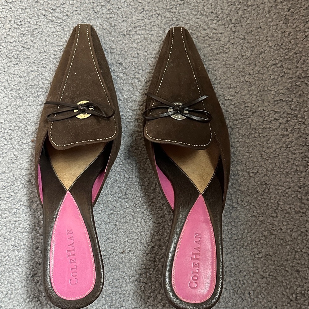 Cole Haan Brown Mules with Pink Insole